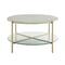 Faux White Marble, Glass & Gold Modern Round Coffee Table